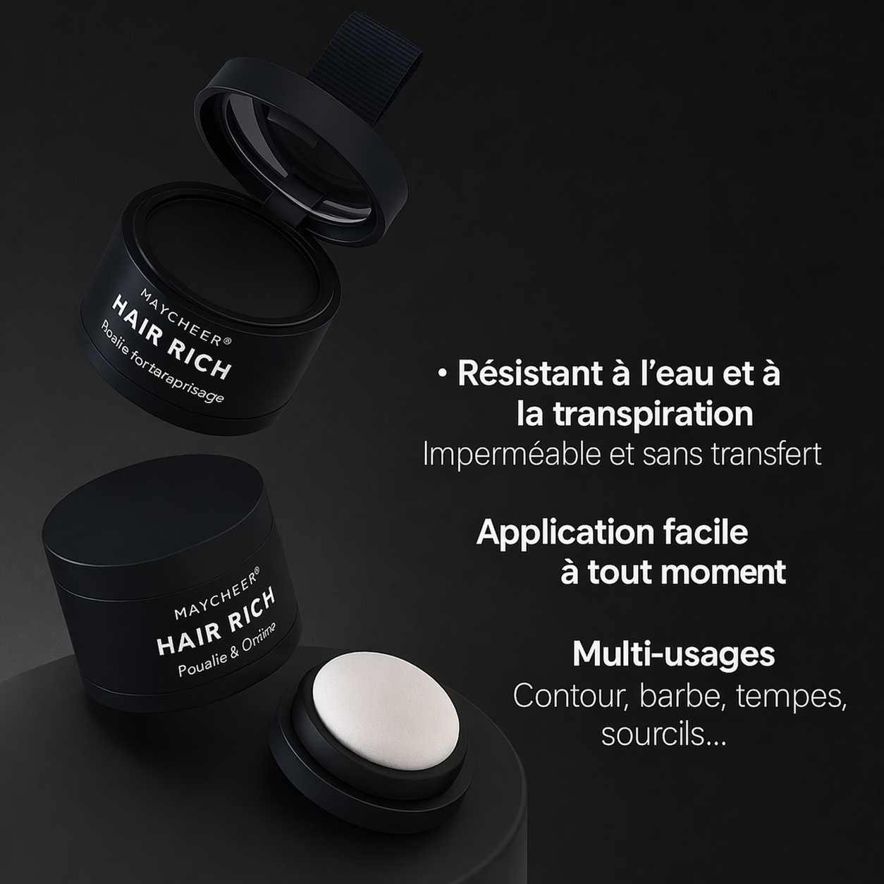 Poudre couvrante cheveux et barbe HAIR RICH
